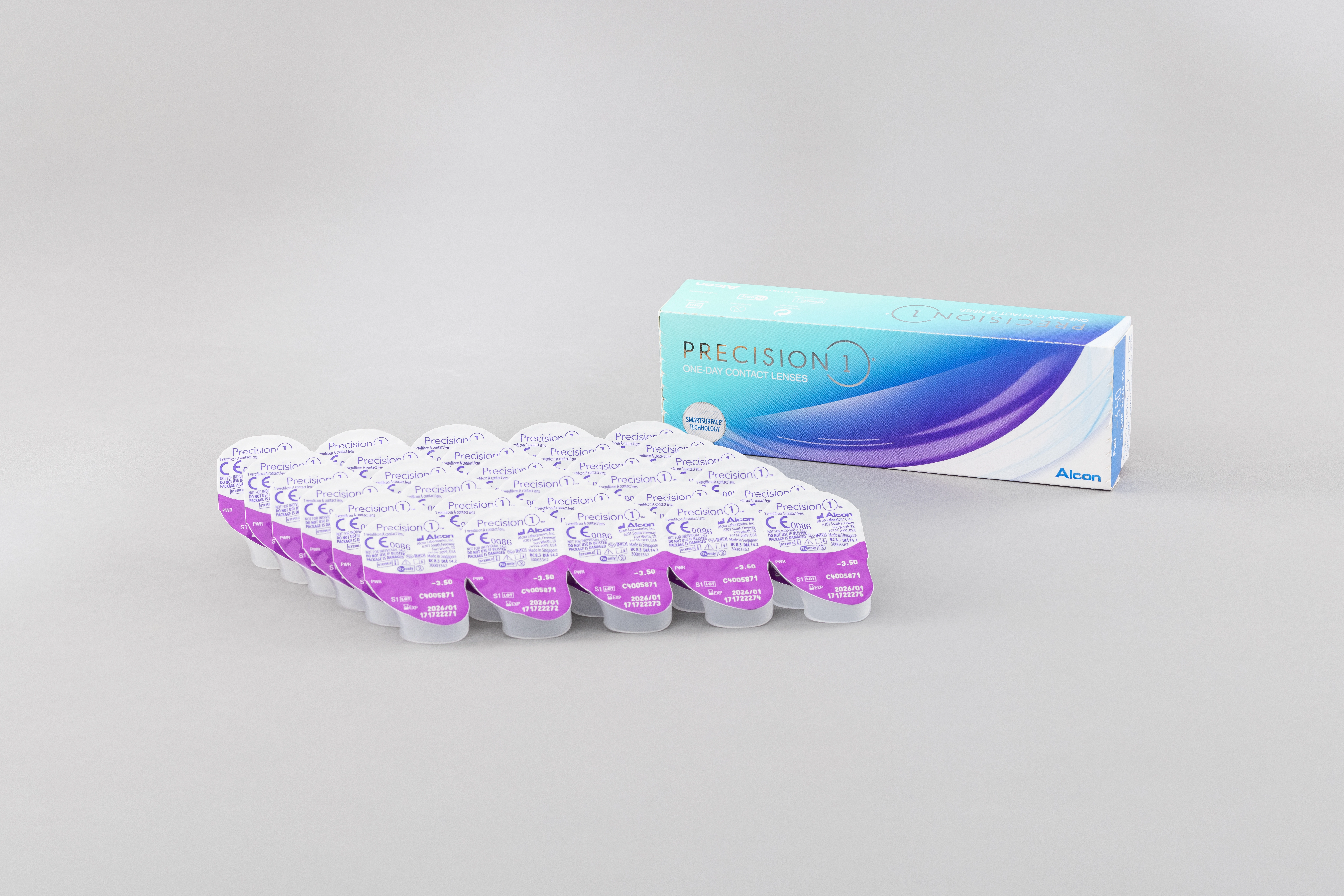 Alcon Precision 1 kaufen Eine ausgepackte Kontaktlinsenbox des Topsellers Alcon Precision 1.